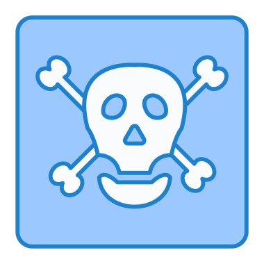 Çapraz kemik ikonlu kafatası. vektör illüstrasyonu