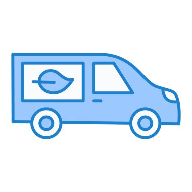 Araç ikonu. Web için dağıtım van vektör simgelerinin özet çizimi