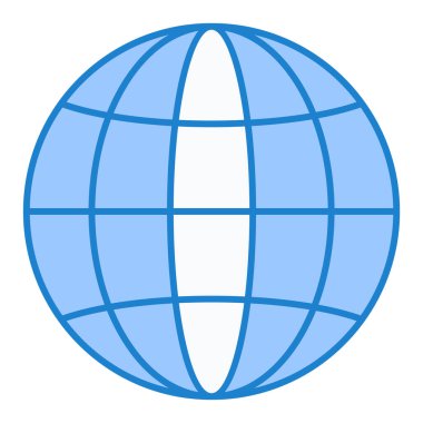 küresel küre simgesi. Beyaz arkaplanda izole edilmiş web tasarımı için küresel vektör sembolünün basit bir çizimi