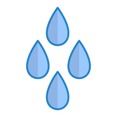 Su damlaları ikon. Ağ için sıvı damlacık vektör simgelerinin mavi çizimi