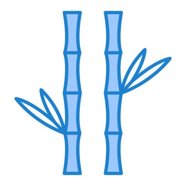 Bambu dalı simgesi. Web için ağaç vektör simgelerinin düz çizimi