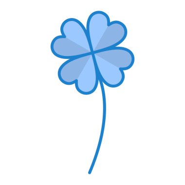 Yonca simgesi. Beyaz arkaplanda izole edilmiş web tasarımı için çiçek vektör sembolünün izometriği