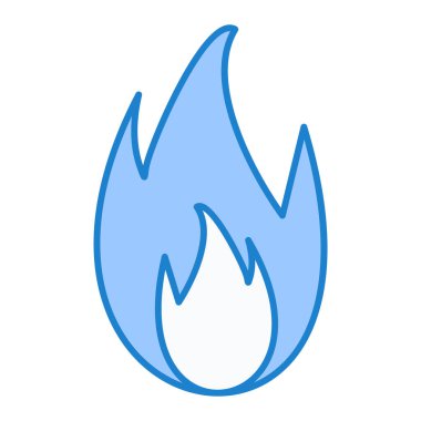 Beyaz arkaplanda mavi alev simgesi