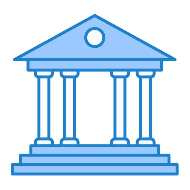 Banka binası ikonu. Vektör illüstrasyonu