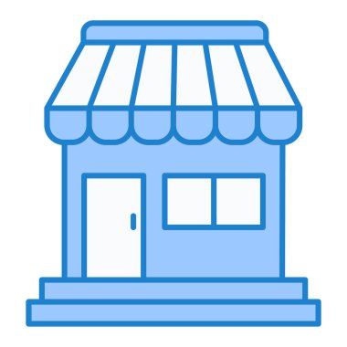 Dükkan. Web simgesi vektör illüstrasyonu