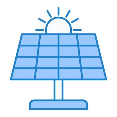 Güneş enerjisi paneli ikon vektör illüstrasyon tasarımı