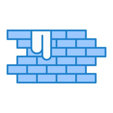 Tuğla duvar simgesi. vektör illüstrasyonu