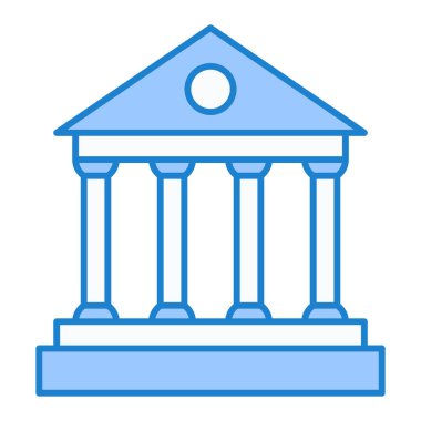 Banka binası simgesi vektör illüstrasyonu