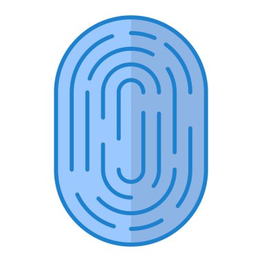 parmak izi vektör simgesi. Düz çizim. 10 saniye.