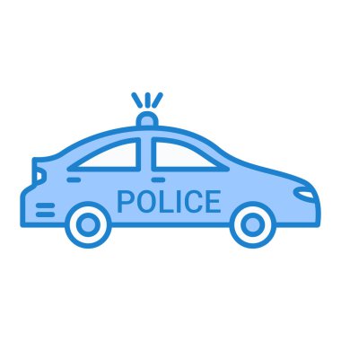 Polis arabası ikon vektörü. İnce çizgi işareti. izole edilmiş sınır sembolü çizimi