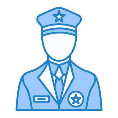 Polis memuru ikon vektör illüstrasyonu