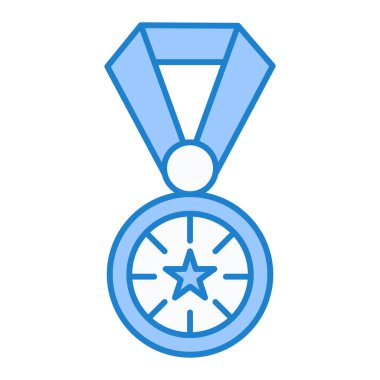 Ödül ikonlu madalya. Spor vektörü sembolü web tasarımının ana hatları