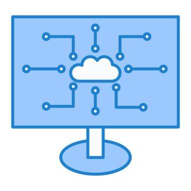 Bulut hesaplama teknolojisi vektör çizimi