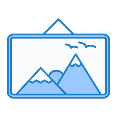 Düz bir resim simgesi. Beyaz arkaplanda vektör illüstrasyonu.