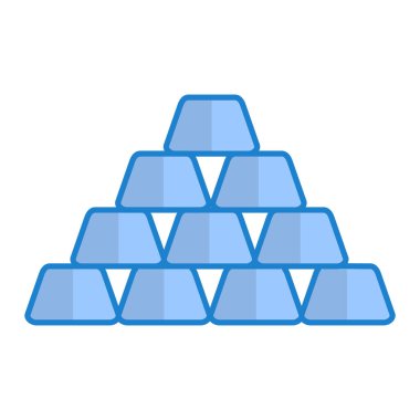 Beyaz arkaplanda altın külçeleri simgesi. vektör illüstrasyonu