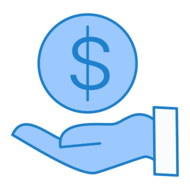 Dolar madeni para ikonu. Web için para nakit vektör simgelerinin basit illüstrasyonu