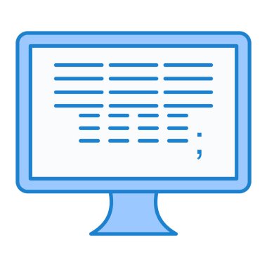 Bilgisayar monitörü simgesi. vektör illüstrasyonu