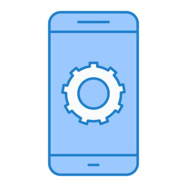 Ayarlama simgesi olan akıllı telefon. vektör illüstrasyonu