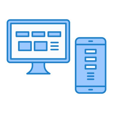 bilgisayar, akıllı telefon simgesi vektör çizimi