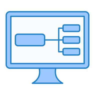 Teknoloji ve internet vektör illüstrasyon tasarımlı bilgisayar monitörü