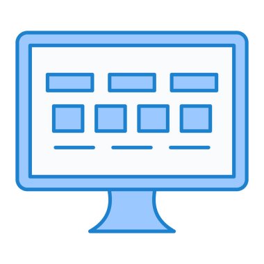 Bilgisayar monitörü simgesi. vektör illüstrasyonu