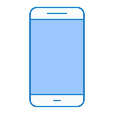 Akıllı telefon aygıtı simgesi. Web için cep telefonu vektör simgelerinin düz çizimi