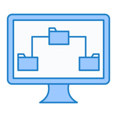grafik ve ekran vektör illüstrasyon tasarımı ile bilgisayar monitörü