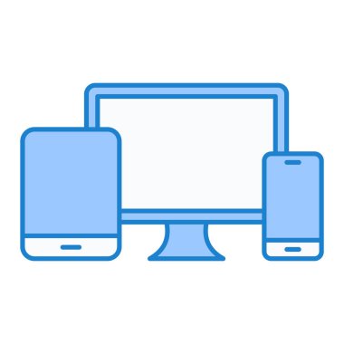 Tabletli akıllı telefon, bilgisayar vektör illüstrasyonu