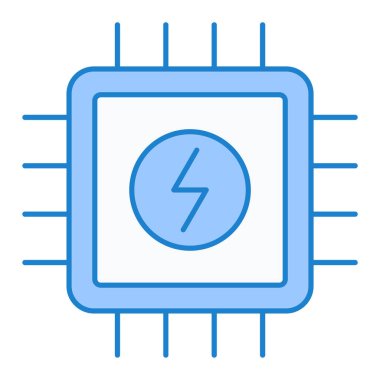 güç çipi vektör çizgisi simgesi