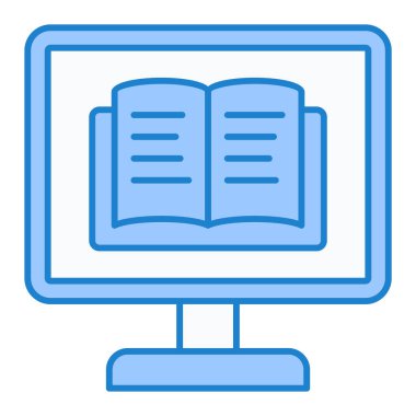 çevrimiçi kitap vektör simgesi modern basit illüstrasyon