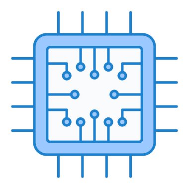 işlemci simge vektör çizim