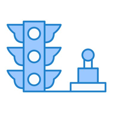 trafik ışığı düz simge, vektör, illüstrasyon