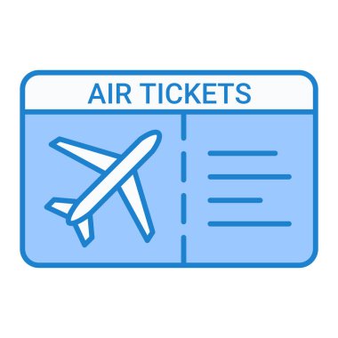 Uçak bileti simgesi, vektör illüstrasyonu