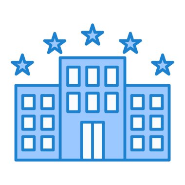 Otelde. Web simgesi basit illüstrasyon