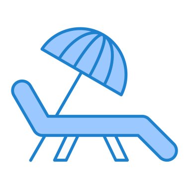 Plaj sandalyesi ikonu. Web için şezlong vektör simgelerinin özet çizimi