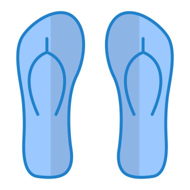 Parmak arası terlik ikon vektörü. Plaj terlikleri tabelası. renk izole edilmiş sembol çizimi