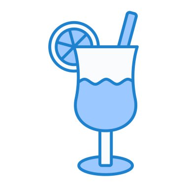 Buzlu kokteyl ve limon vektör çizimi