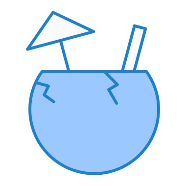 Tek bir mavi kokteyl ikonunun vektör çizimi