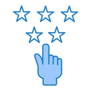 Yıldız simgesi ile el, vektör illüstrasyonu