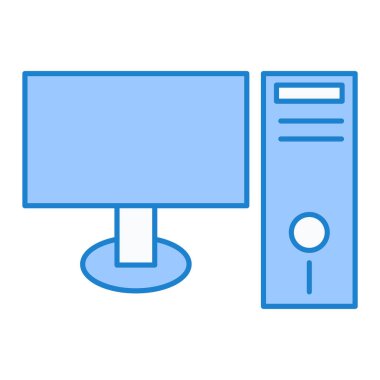 Bilgisayar monitörü simgesi. vektör illüstrasyonu