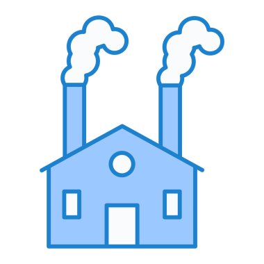 Fabrika binası ikon vektör çizimi tasarımı