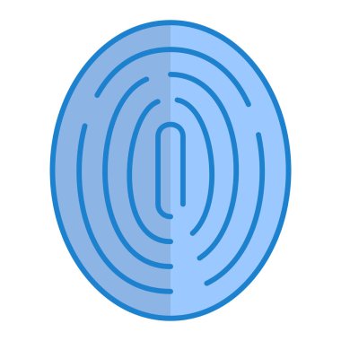 Düz biçimli mavi ve beyaz daire simgesinin vektör illüstrasyonu