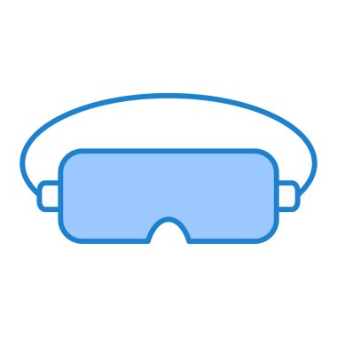 Gözlük ikonu. Web için dalış maskesi vektör simgelerinin düz çizimi