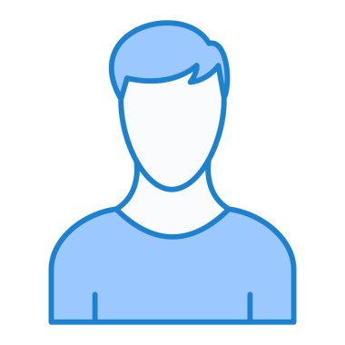 Adam avatar ikonu. Ana hatlarıyla erkek vektör illüstrasyonu. beyaz arkaplanda izole