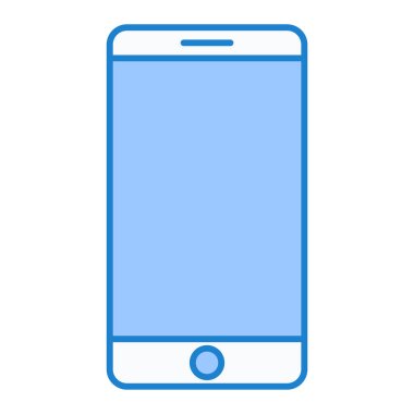 Akıllı telefon aygıtı simgesi. Web için cep telefonu vektör simgelerinin düz çizimi