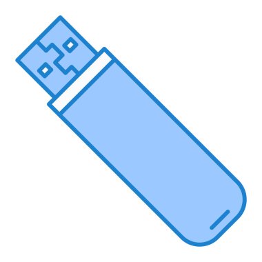 usb flash disk simge vektörü. İnce çizgi işareti. izole edilmiş sınır sembolü çizimi