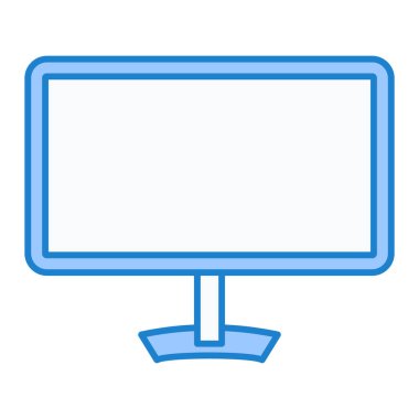 LCD ekran simgesi. Web için izleyici vektör simgelerinin özet çizimi