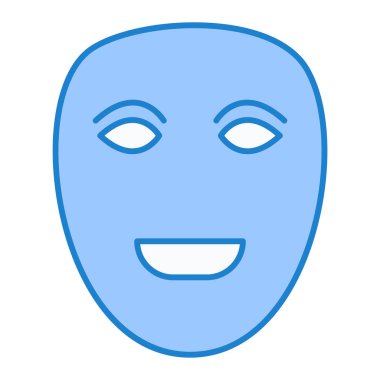 yüz maskesi simgesi. Web için maskeli tiyatro vektör simgelerinin ana hatları