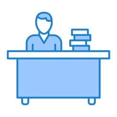 Kitap avatar karakter vektör illüstrasyon tasarımı ile adam