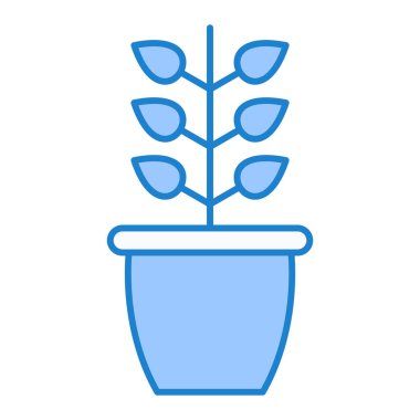 pot simgesi vektör illüstrasyon dizaynında bitki